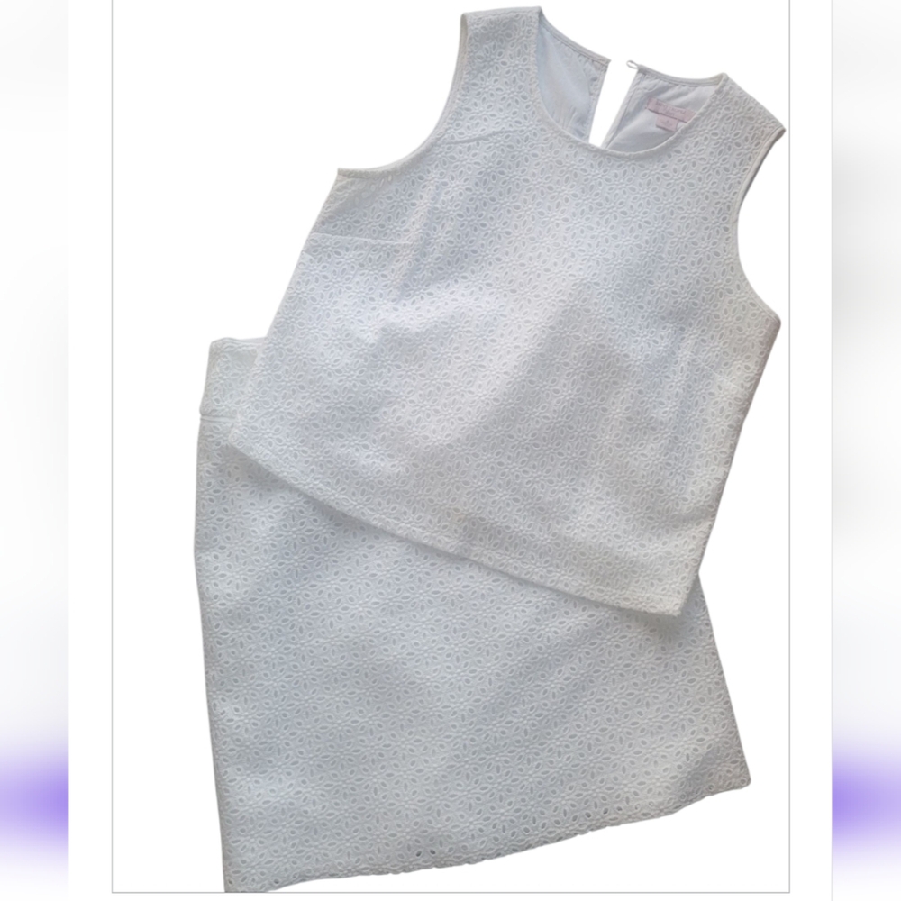 St. Tropez West White Sleeveless Top and Skirt Set Size 2-4